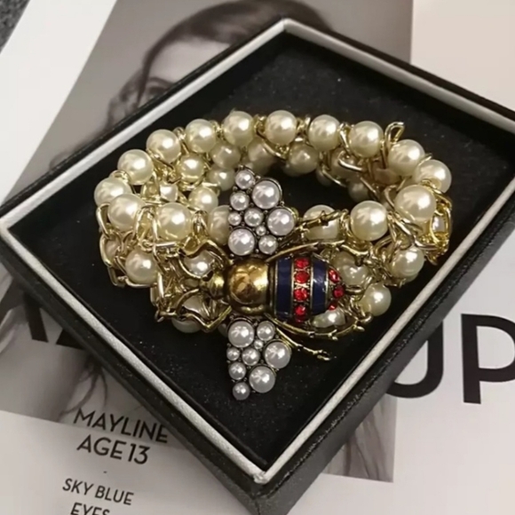 🐝 LAST ONE🐝 Super Cute Pearl Bee Bracelet & Ring Set - Picture 4 of 7